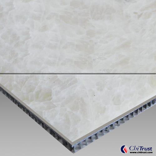 White Onyx-Aluminum Honeycomb Laminated Panel